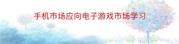 手机市场应向电子游戏市场学习