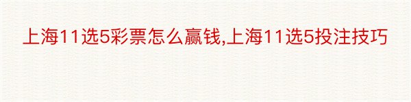 上海11选5彩票怎么赢钱,上海11选5投注技巧